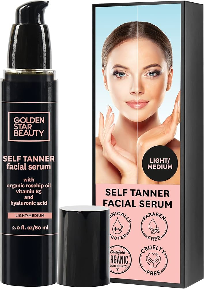 Face Tanner – Self Tan Serum w/Hyaluronic Acid and Organic Oils, Self Tanners Best Sellers, Fac... | Amazon (US)