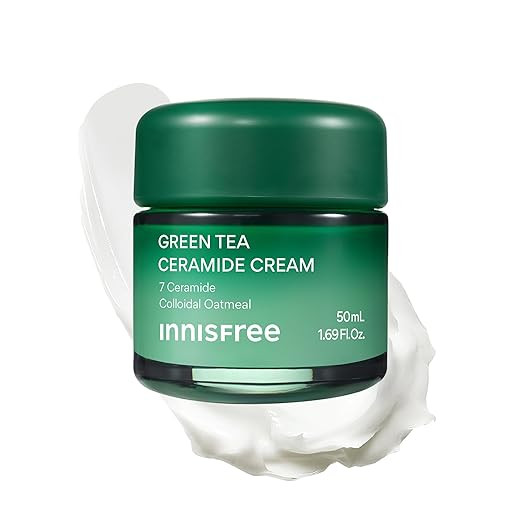 innisfree Green Tea Ceramide Cream, Hydrating Rescue Cream for Dry, Sensitive, and Eczema Prone S... | Amazon (US)