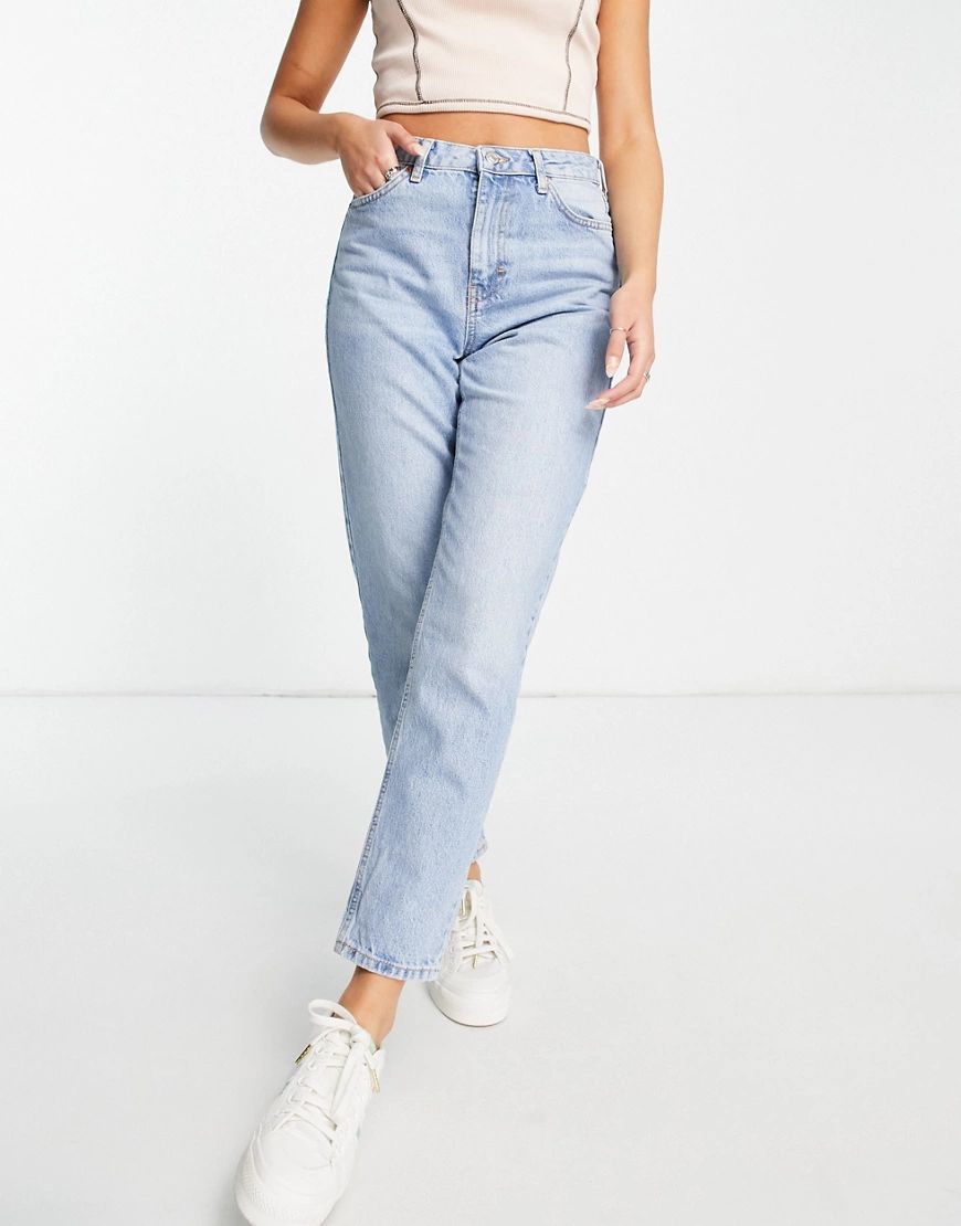 Topshop mom jeans in bleach-Blue | ASOS (Global)
