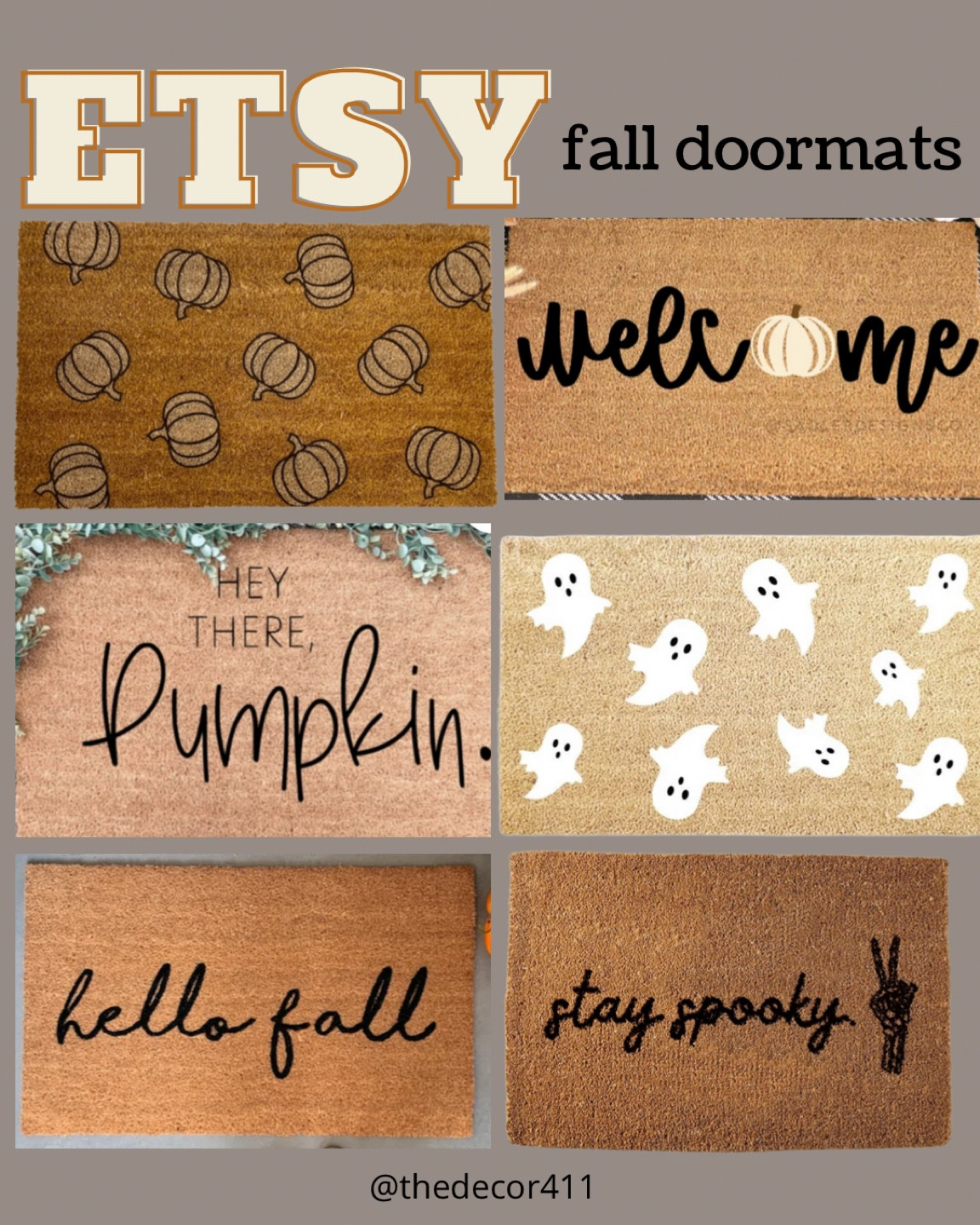 Found some of the cutest fall doormats on Etsy. 
Fall home decor, fall outdoor decor, fall door mat, Halloween doormats, front porch door mat 

#LTKSeasonal #LTKhome #LTKunder50