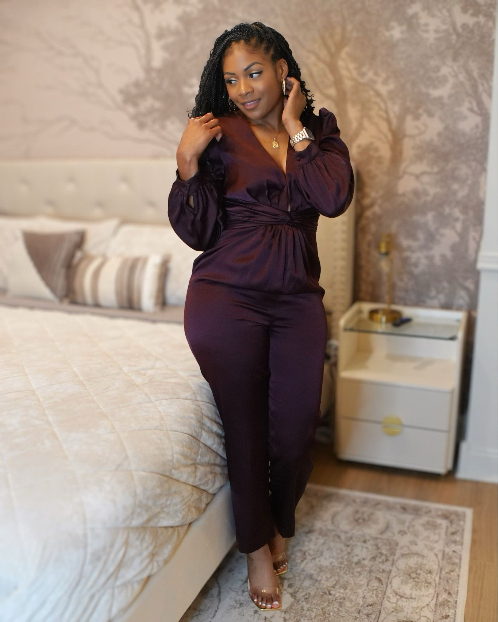 Loving how this cute and classy women’s jumpsuit hides the mid-section. ✨ IYKYK 😜

#womensjumpsuit #jumpsuit #renttherunway 

#LTKOver40