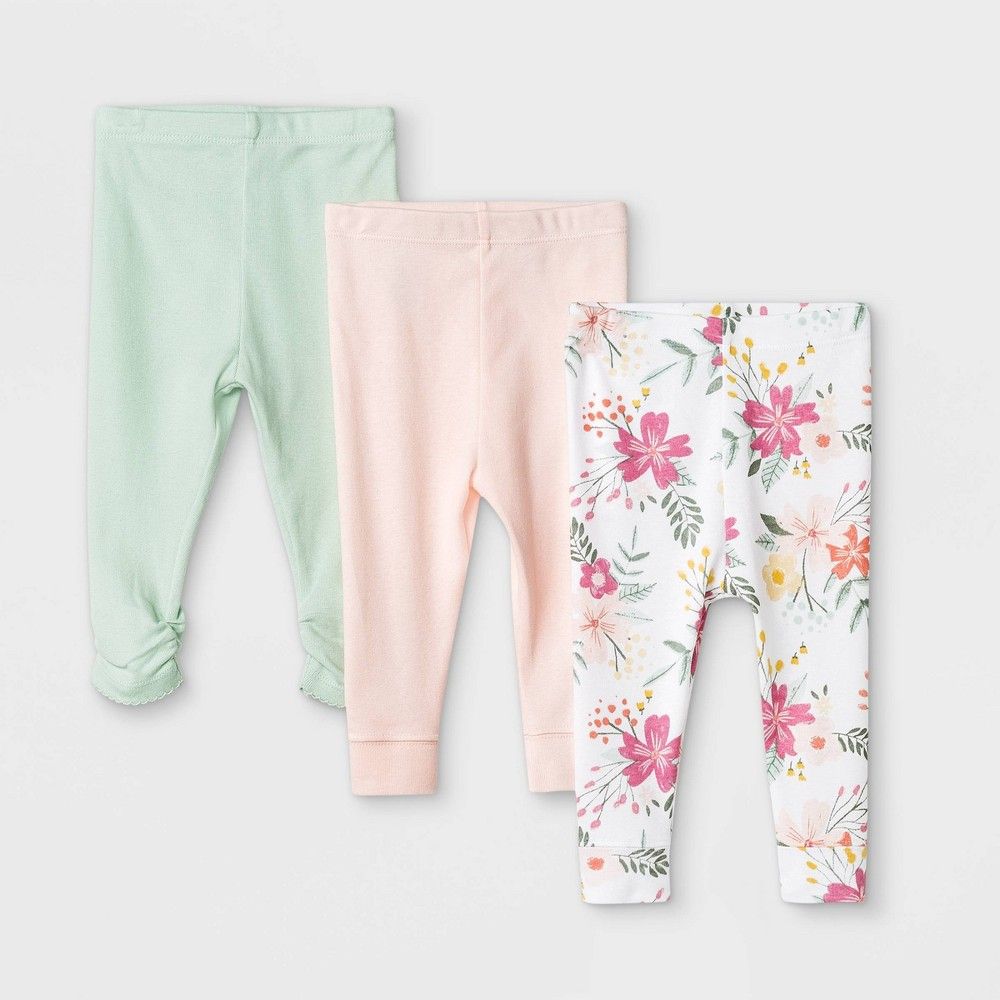 Baby Girls' 3pk Meadow Pull-On Pants - Cloud Island™ White | Target