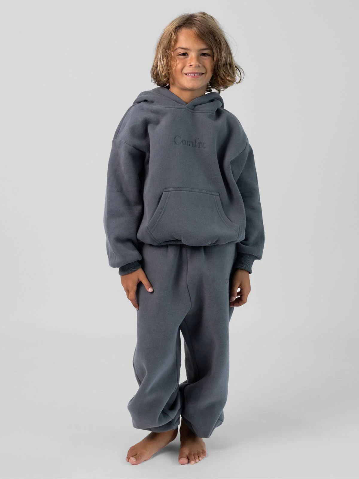 Comfrt Signature Kids Sweatpants | Steel Grey | Oversized | M | Medium | Comfrt