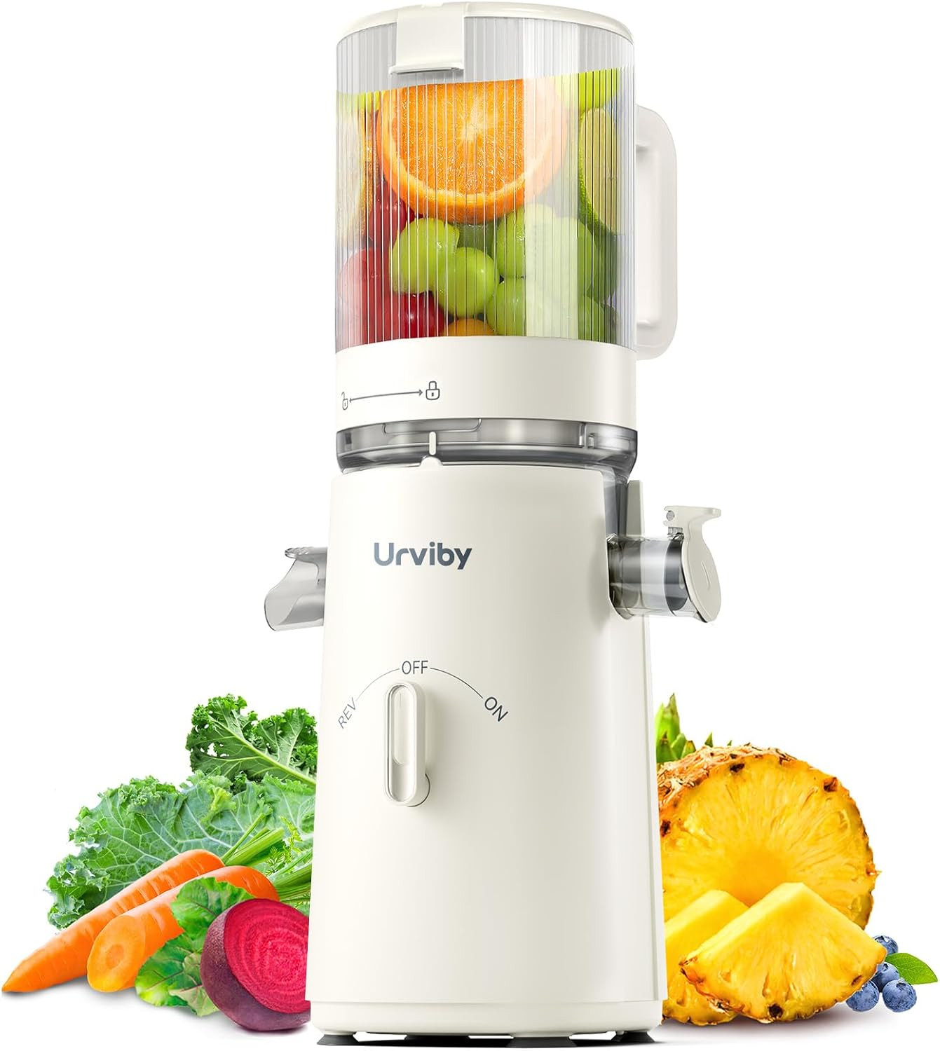 Juicer Machines, 2-in-1 Cold Press Juicer for Juice & Sorbet, suit for Vegetable and Fruit with 5-Inch Wide Chute, Powerful Masticating/High-Yield High Nutrients/Rev Mode/Easier Clean (White) | Amazon (US)