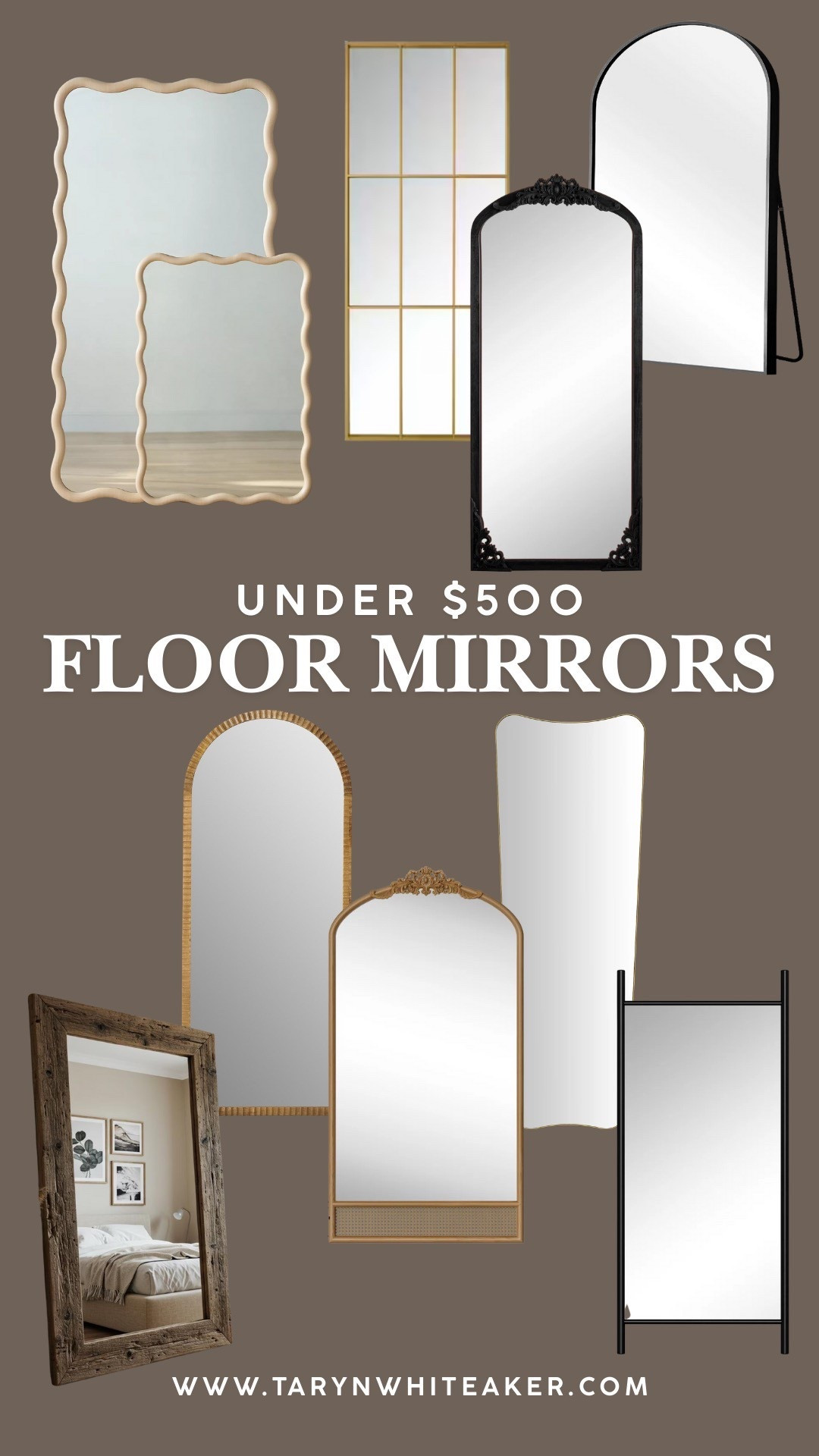 Floor mirrors under $500 that look high-end without the price tag. Arched, wavy, rustic wood, modern black frames — so many great styles that elevate any bedroom, entryway, or living space. Linking all the best finds.

#LTKSaleAlert #LTKSeasonal #LTKHome