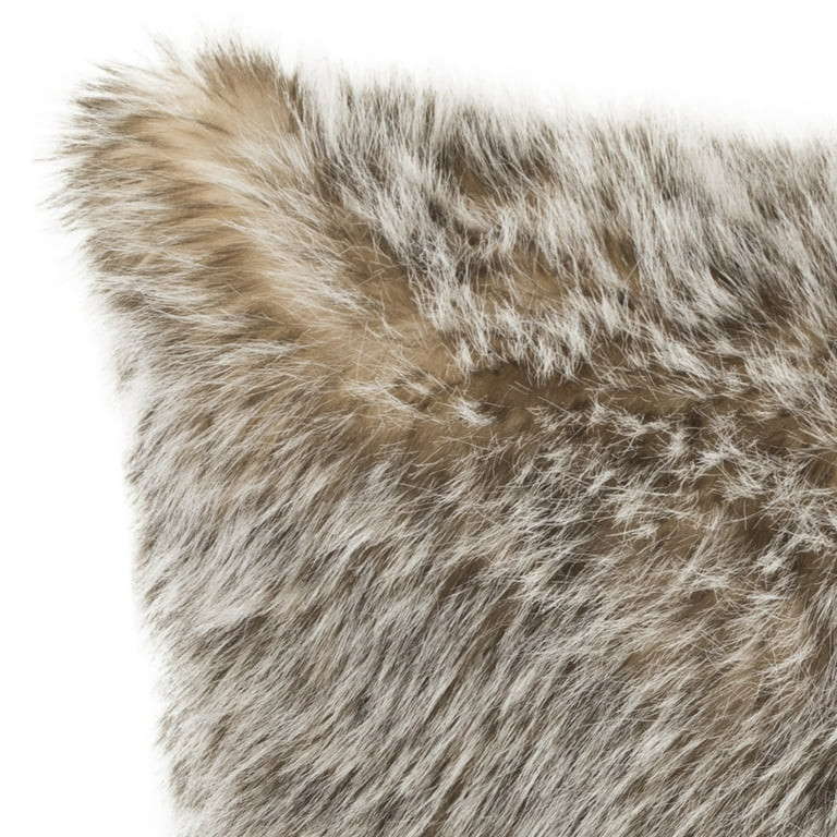 SAFAVIEH Dusty Fur Solid Plush Pillow, Grey | Walmart (US)