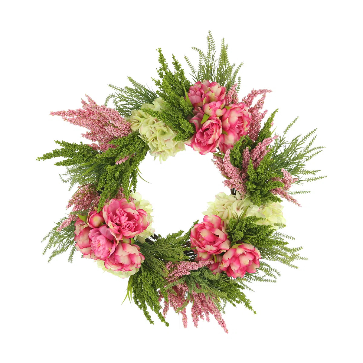 Spring Wreath with Peonies and Heather | Wayfair North America