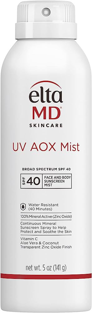 EltaMD UV AOX Mist Mineral Sunscreen Spray, SPF 40 Body Sunscreen Spray Broad Spectrum Formula Pr... | Amazon (US)