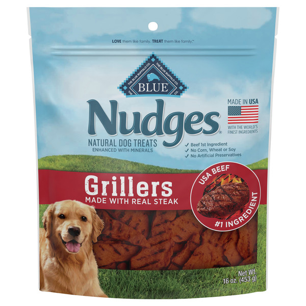 Blue Buffalo Nudges Grillers Natural Dog Treats, Steak - 16 oz | Instacart