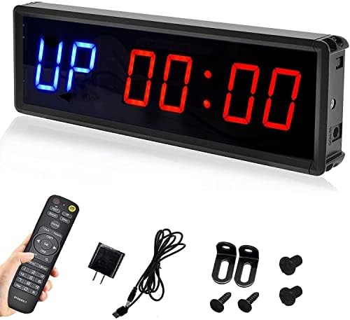 BTBSIGN LED Interval Timer Count Down/Up Clock Stopwatch with Remote for Home Gym Fitness | Amazon (US)