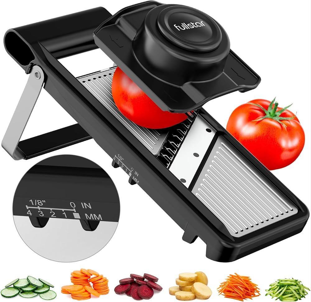 Fullstar 2 in 1 Stainless Steel Mandoline - Adjustable Thickness (1-4mm) - Vegetable Slicer with Julienne Blade for Potatoes, Fruits, Vegetables and Cheese, Food Prep Cutter for Easy Meal Prep | Amazon (CA)