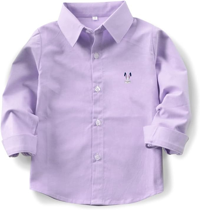 Phorecys Boys'Oxford Dress Shirts Long Sleeve Button Down Solid Formal Uniform Casual Western Shi... | Amazon (US)