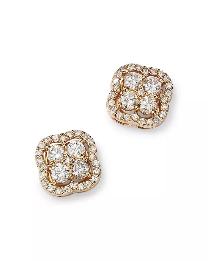 Diamond Clover Stud Earrings in 14K Yellow Gold, 0.35 ct. t.w.- 100% Exclusive | Bloomingdale's (US)