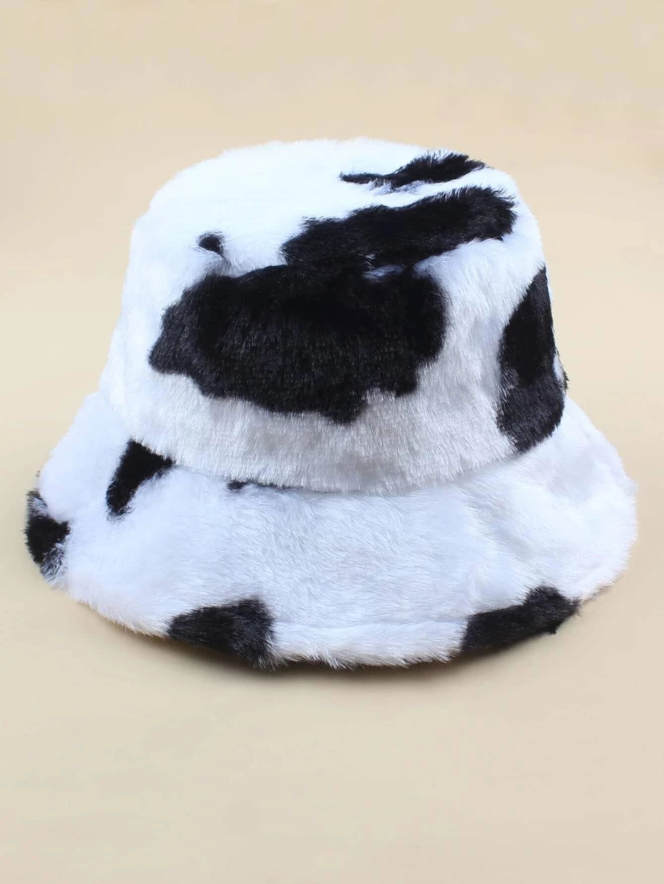 Cow Print Fluffy Bucket Hat
   
    SKU: rwhatglov18201204086
         
        150 Reviews
     ... | ROMWE