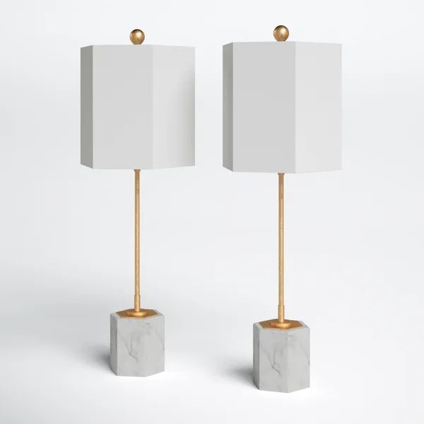 Denison Marble 29" Table Lamp Set (Set of 2) | Wayfair North America