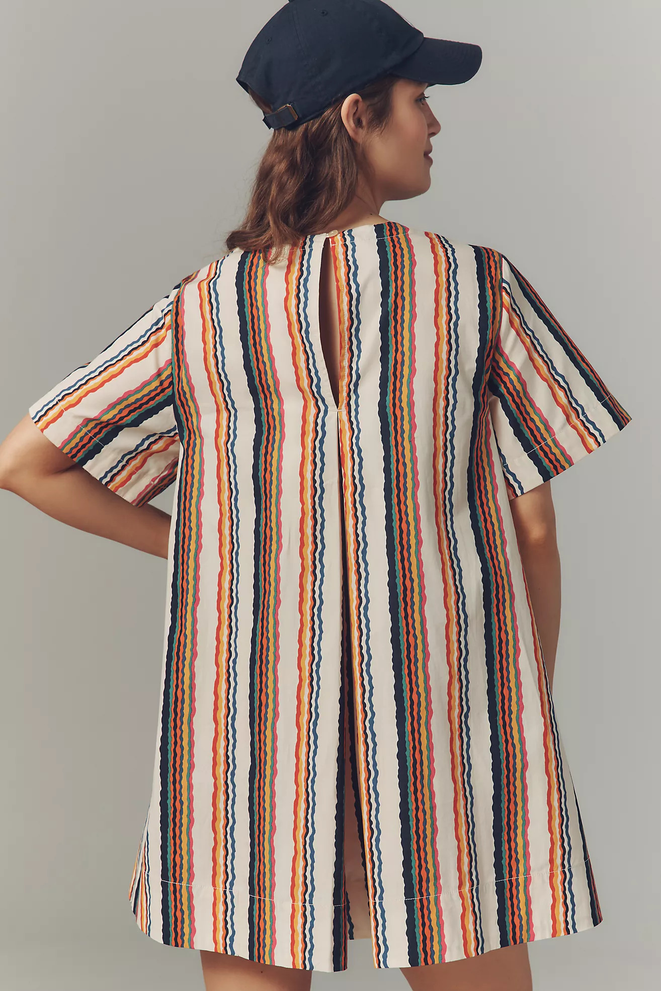 The Emmy Short-Sleeve Swing Mini Dress by Maeve | Anthropologie (US)