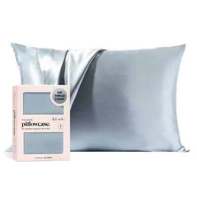 Kitsch Queen Size Satin Standard Pillowcase Thread Count "600" - Blue | Target