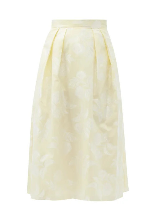 Erdem - Reed A-line Floral Fil-coupé Skirt - Womens - Ivory | Matches (UK)
