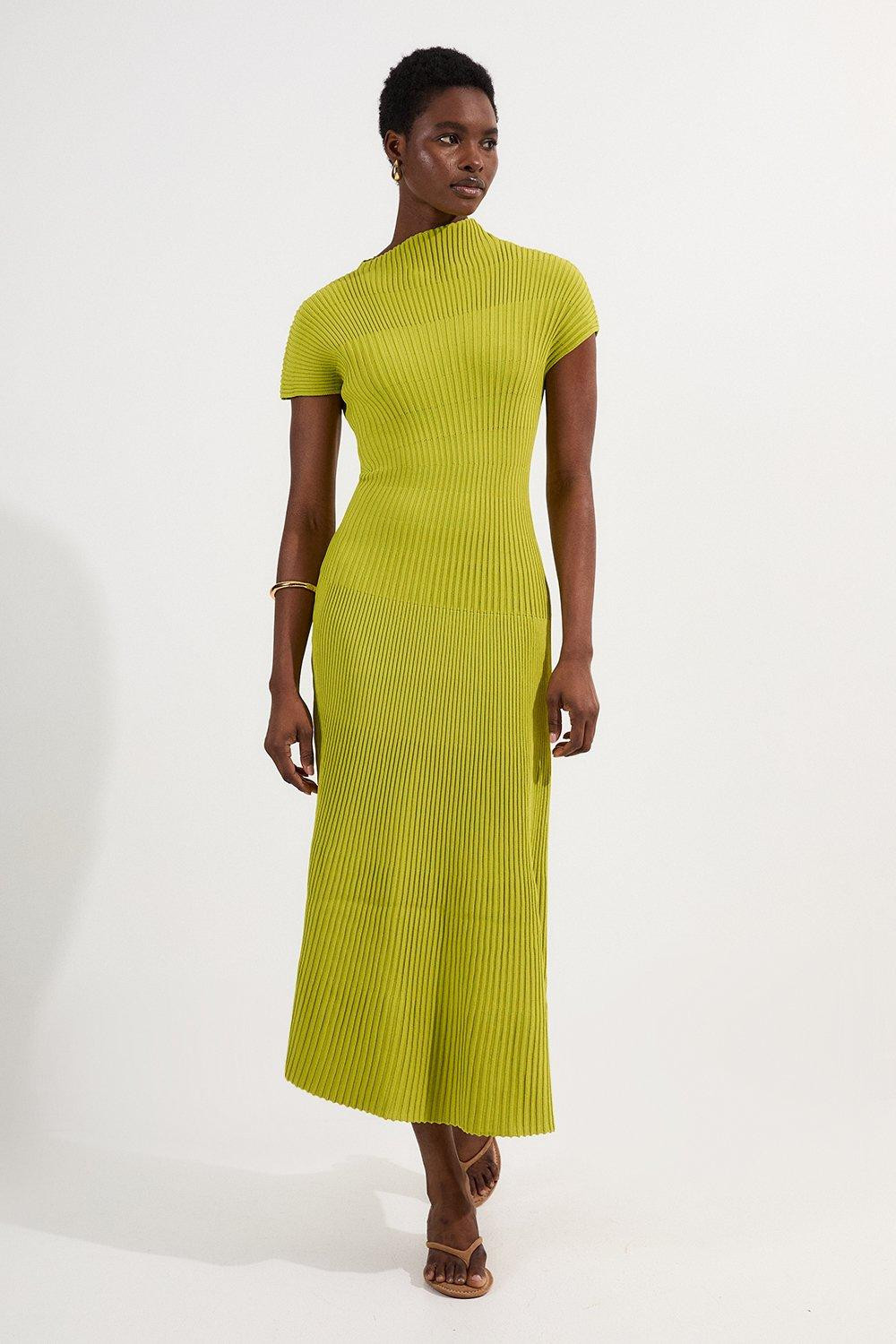 Stitch Detail Knit Midi Dress | Karen Millen UK + IE + DE + NL