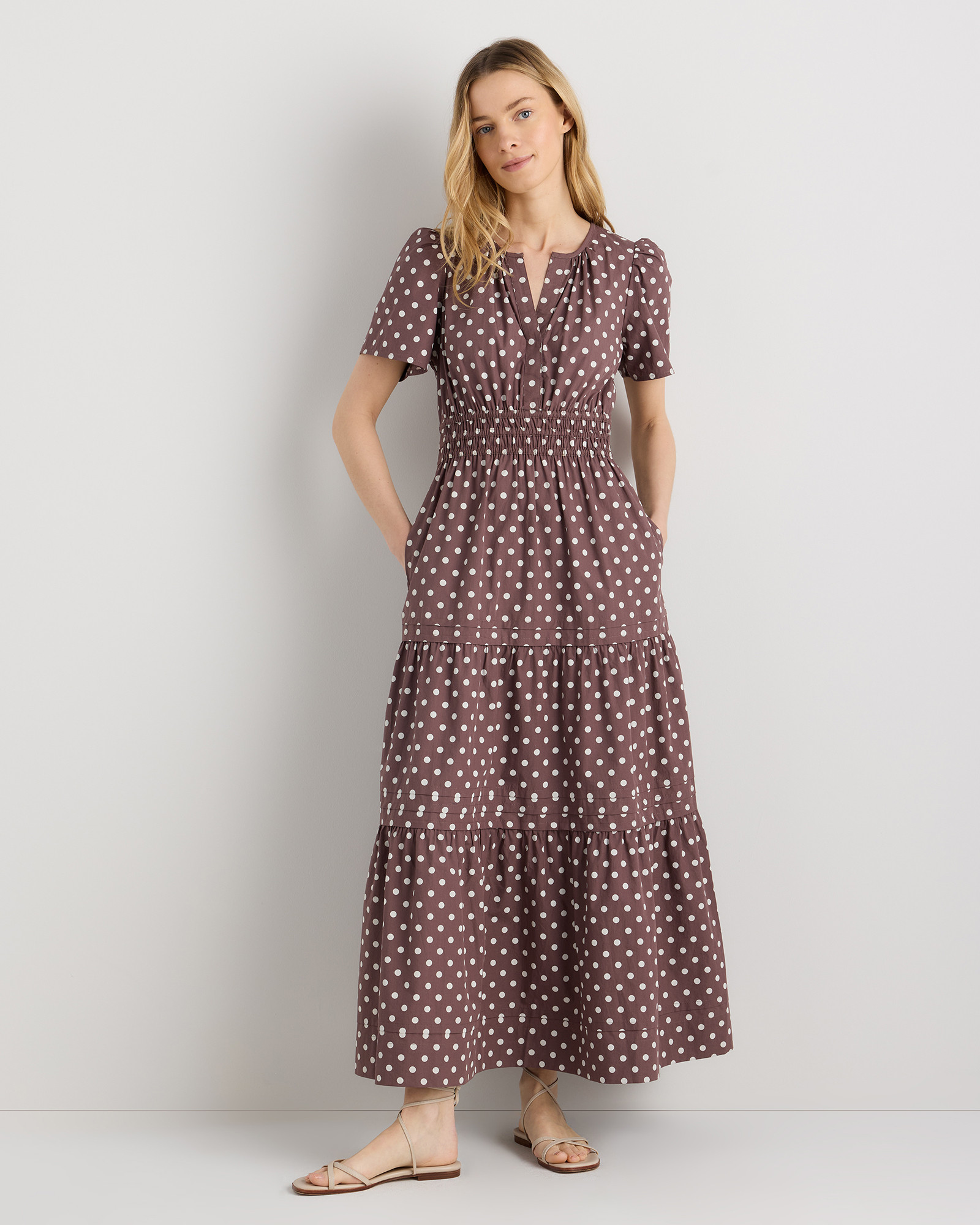 Quince | Women's Poplin Tiered Maxi Dress in Cornflower Blue, Size XL, Cotton | Quince