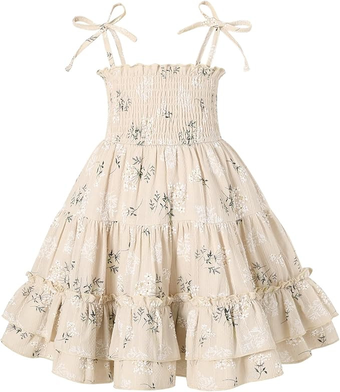 Happy Town Toddler Baby Girl Halter Boho Sundress Casual Smocked Dress Ruffle Hem Beach Summer Dr... | Amazon (US)