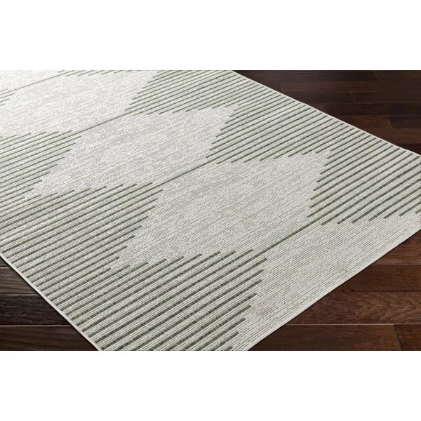 Isidro Irielle Geometric Green Indoor/Outdoor Area Rug | Wayfair North America