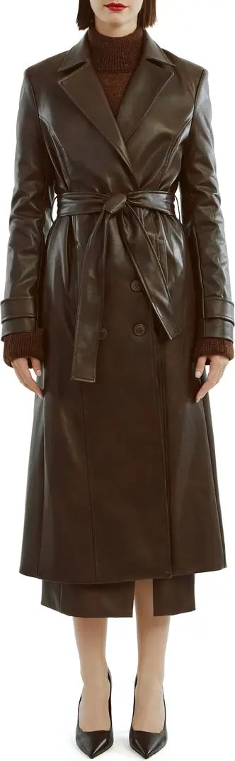 Faux Leather Trench Coat | Nordstrom