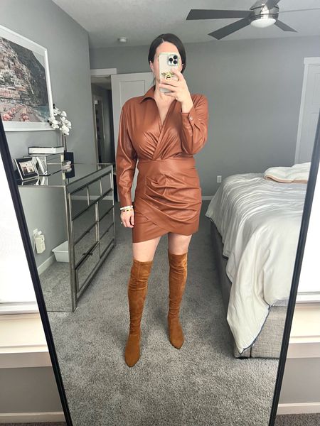 HELLO LOVER❤️  this long sleeve faux leather wrap work dress hugs in all the right spots with a forgiving cinch waist, love this option for an hourglass figure! TTS (6) paired with knee high boots in the fall / winter or heels in spring/  summer !

Work wear 
Date night 
Fall outfit 
Vacation outfit 
Knee high boots 
Vegan leather 
Wear to work 
Maternity dress (small bump)
NYE outfit 

























#LTKSeasonal #LTKFind #LTKU #LTKbaby #LTKbeauty #LTKaustralia #LTKbrasil #LTKbump #LTKcurves #LTKeurope #LTKfamily #LTKfit #LTKhome #LTKitbag #LTKkids #LTKmens #LTKsalealert #LTKshoecrush #LTKstyletip #LTKswim #LTKtravel #LTKunder50 #LTKunder100 #LTKwedding #LTKworkwear #LTKfamily #LTKstyletip #LTKworkwear