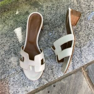 Hermes White Sandals oasis 36 6 | Poshmark