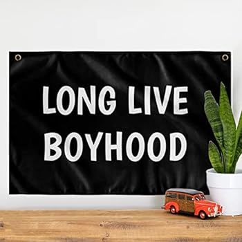 Long Live Boyhood Banner Natural - Canvas Wall Flag | Wall Art for Nursery | Modern Kids Room Dec... | Amazon (US)