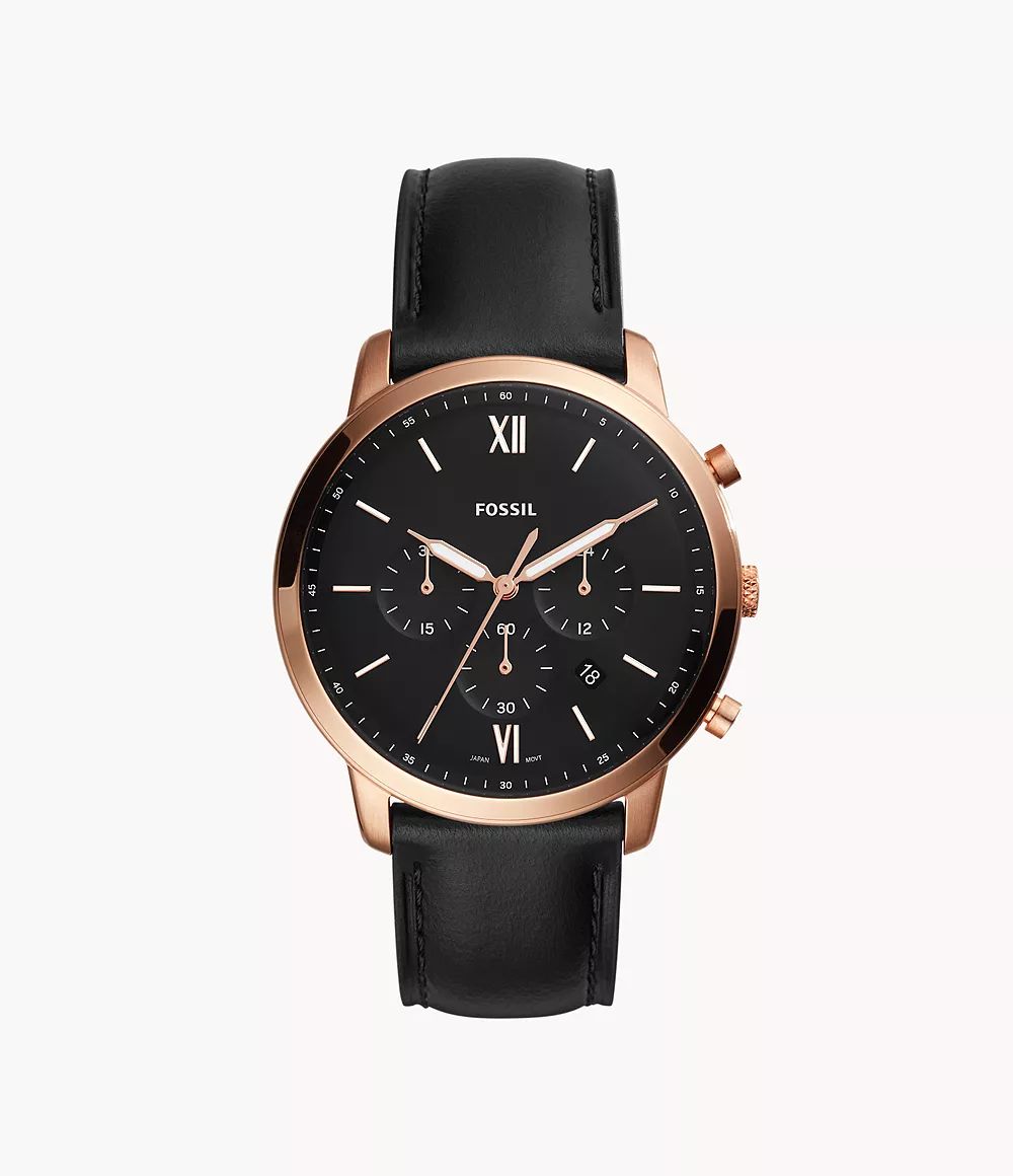 Neutra Chronograph Black Leather Watch | Fossil (US)