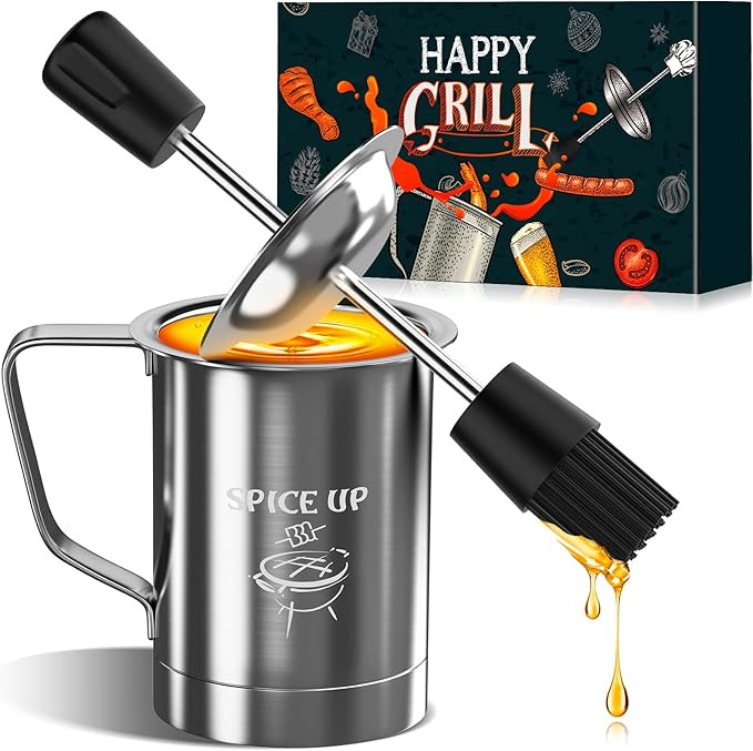 Sauce Basting Pot and Grill Brush Set Gifts for Men Women Dad Mom Christmas Stocking Stuffers Bar... | Amazon (US)