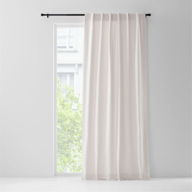 Ivory Cotton Velvet Window Curtain Panel with Lining 48"x108" + Reviews | Crate & Barrel | Crate & Barrel