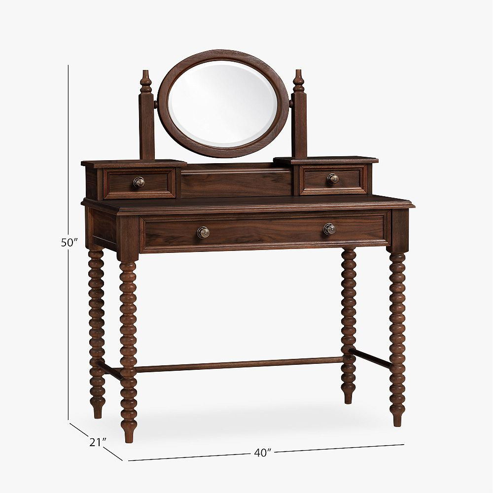 Chris Loves Julia Turned Wood Vanity Desk (40") | Pottery Barn Teen