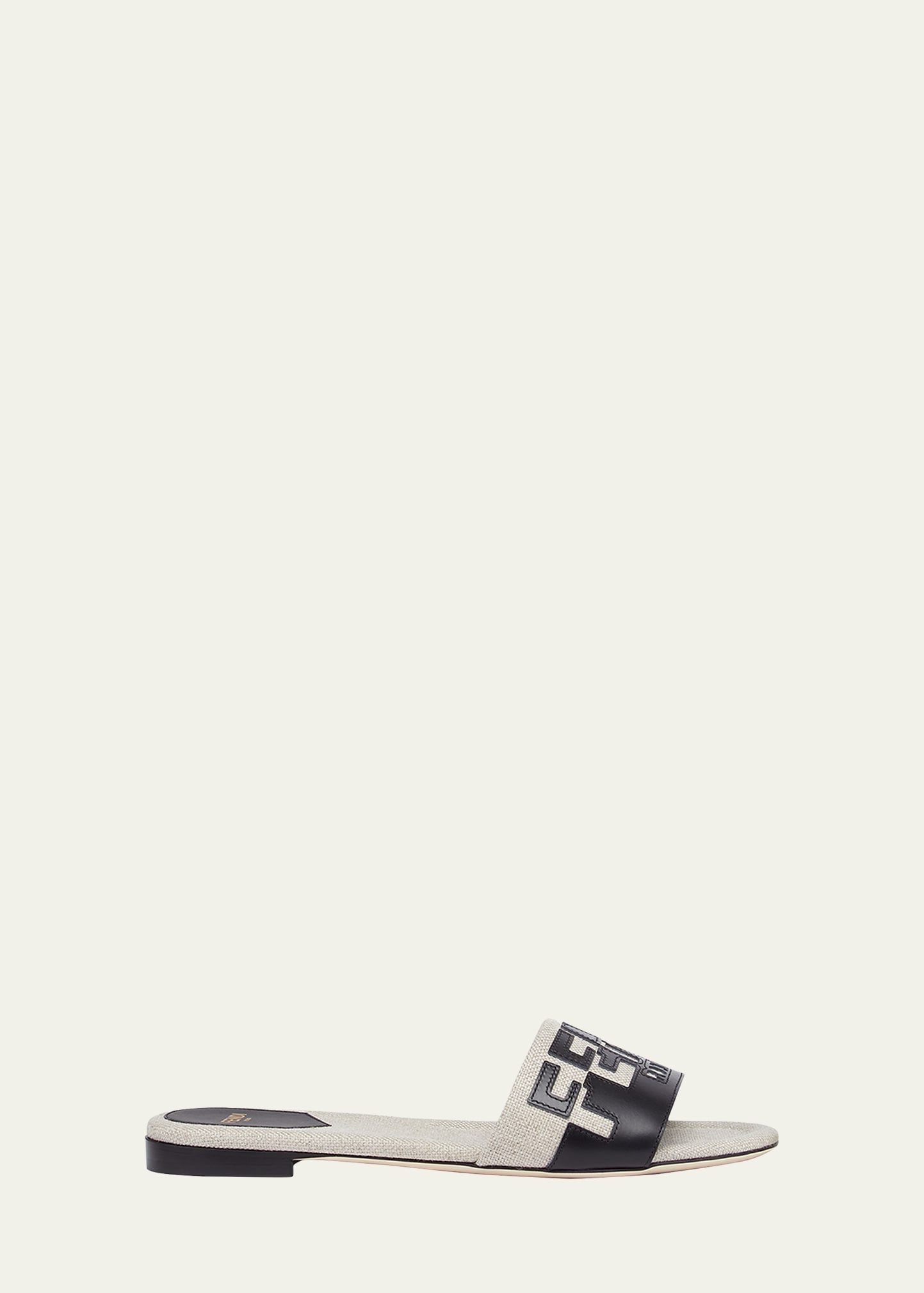 Fendi Logo Bicolor Flat Sandals | Bergdorf Goodman