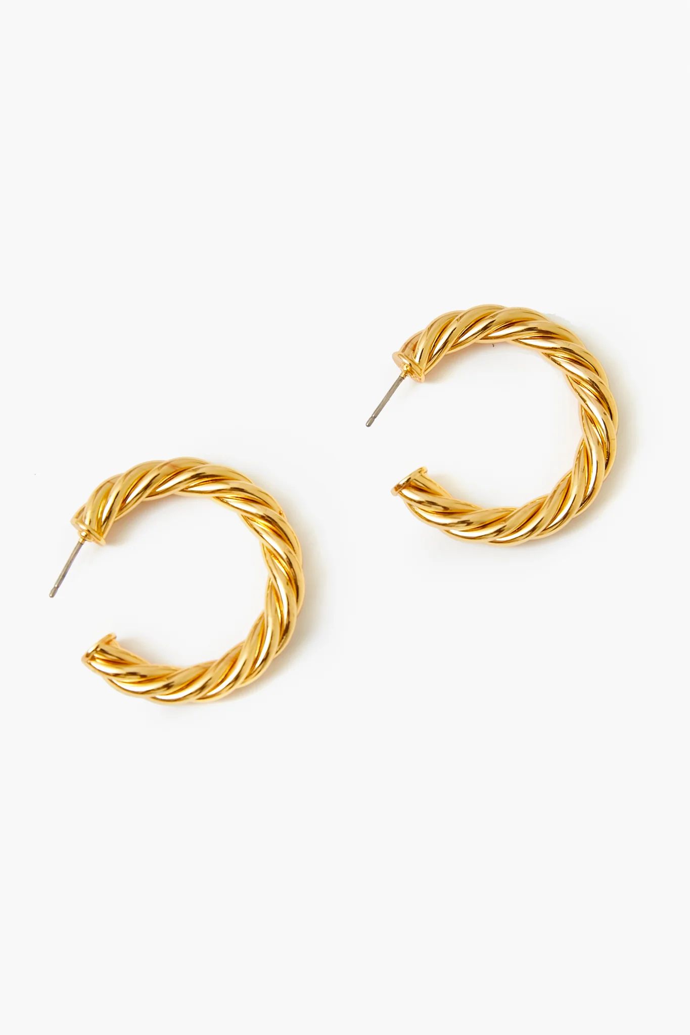 Gold French Twist Large Hoop Earrings | Tuckernuck (US)