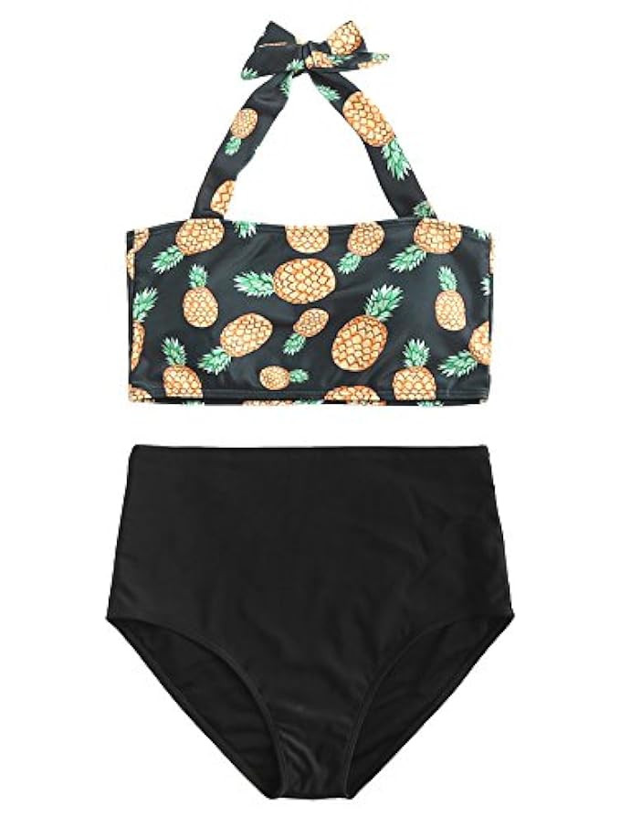 SOLYHUX Women's Printed Halter Top High Waist Bikini Set Beach Swimsuit | Amazon (US)