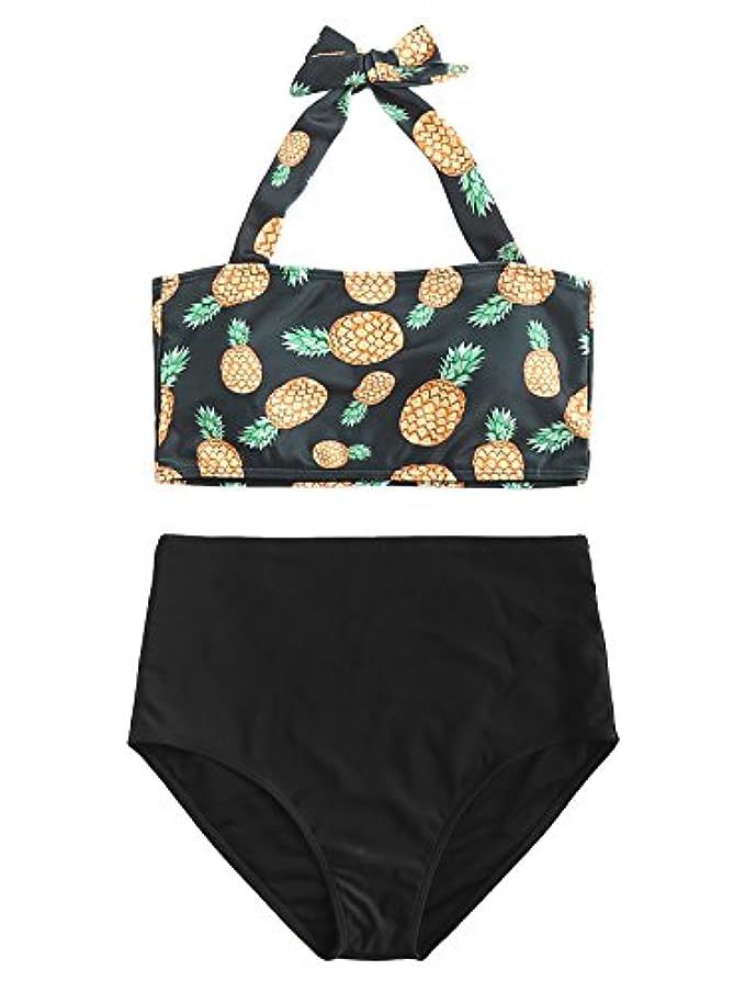SOLYHUX Women's Printed Halter Top High Waist Bikini Set Beach Swimsuit | Amazon (US)