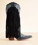 Tequila Sunrise Fringe Western Leather Boot | Buckle