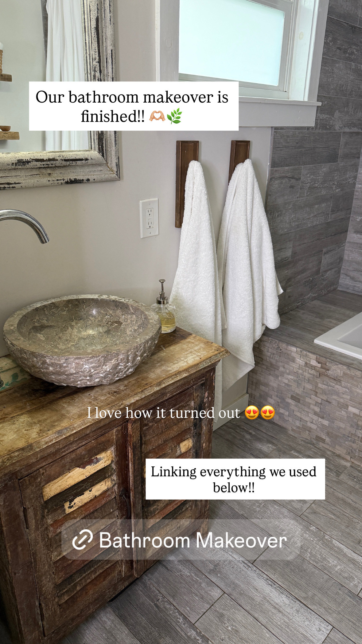 Sharing everything we used for our bathroom makeover 😍✨ 

 