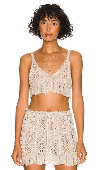 Nile Knit Top in Beige | Revolve Clothing (Global)
