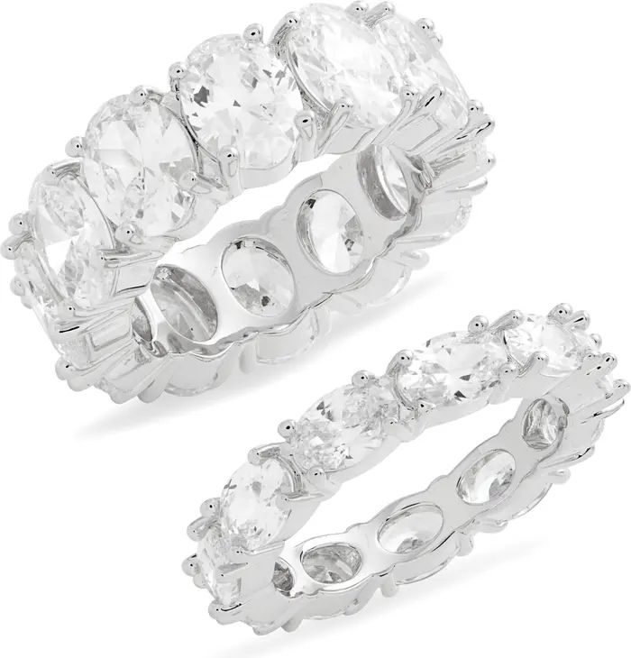 Nordstrom Set of 2 Oval Cubic Zirconia Eternity Rings | Nordstrom | Nordstrom