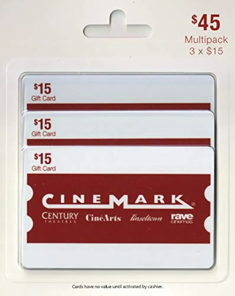 Cinemark Multipack Gift Card - $45 | Amazon (US)