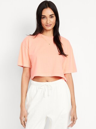 Oversized Cropped T-Shirt | Old Navy (US)