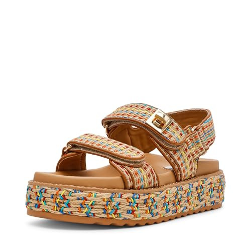 Steve Madden Women's Bigmona Sandal, Multi Raffia, 8.5 | Amazon (US)