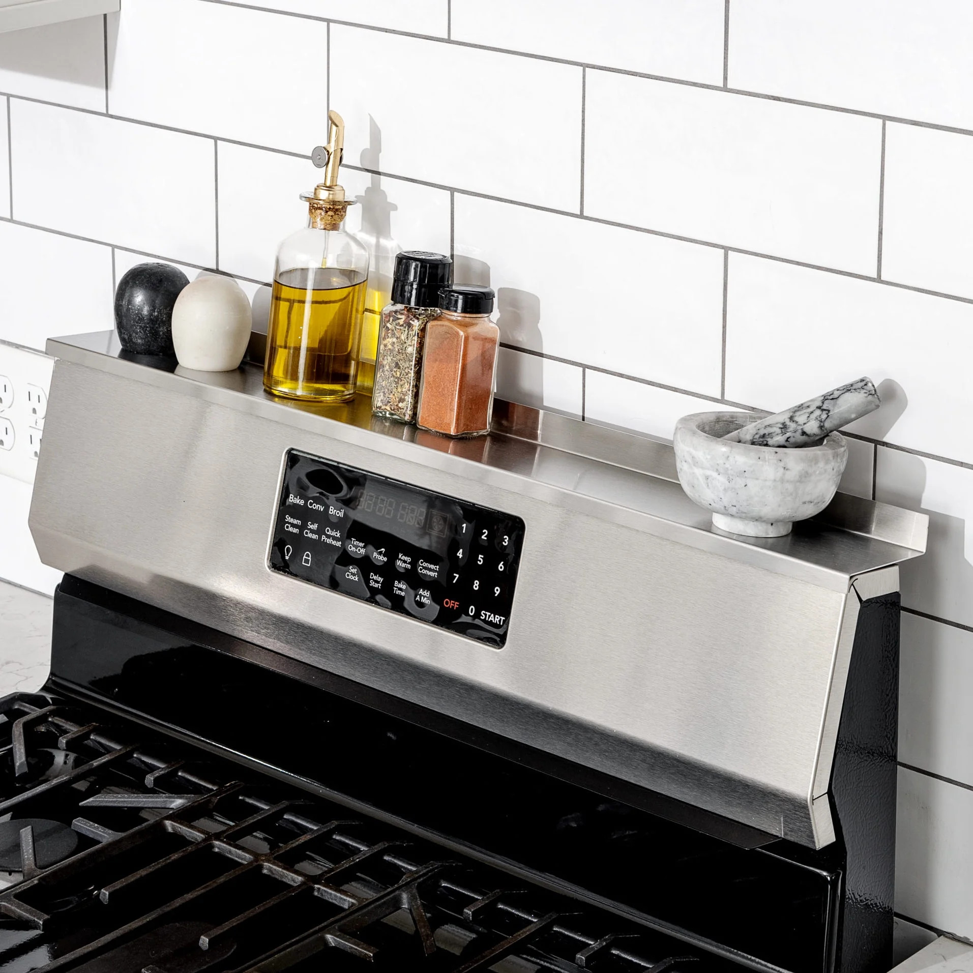 StoveShelf DELUXE Magnetic Shelf for Kitchen Stove Organization, Stainless Steel, 30" Length - Ze... | Walmart (US)