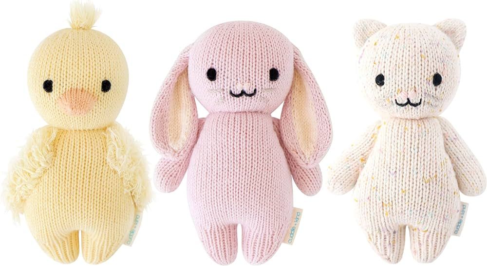 cuddle + kind Baby Animal Bundle - Set of 3 Lovingly Handcrafted Baby Stuffed Animals for Girls &... | Amazon (US)