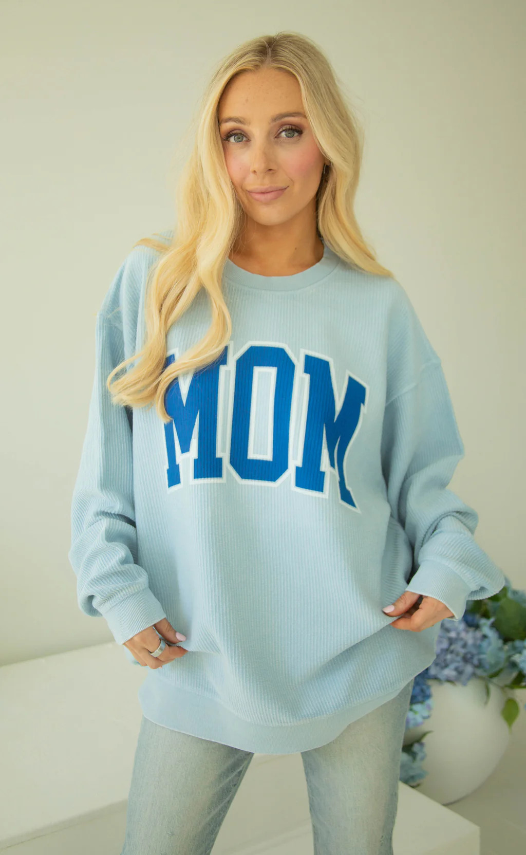charlie southern: classic mom cord - blue | RIFFRAFF