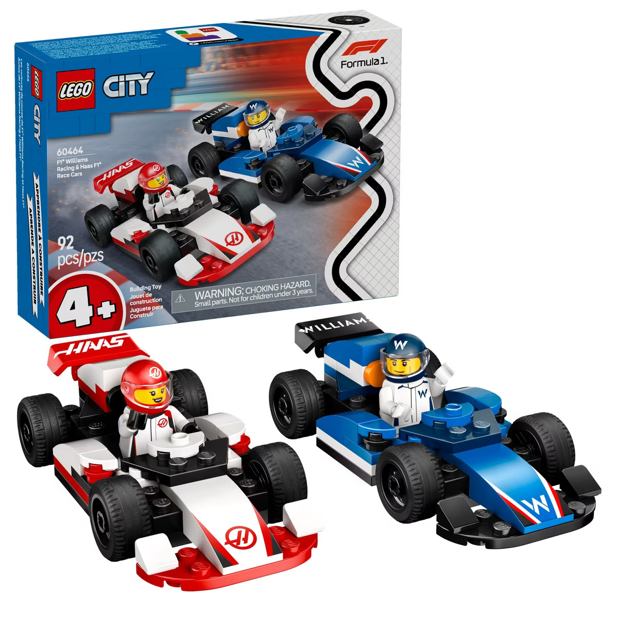 LEGO City F1 Williams Racing & Haas F1 Race Cars Preschool Toy 60464 | Target