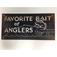 Favorite Bait Of Anglers Vintage Faux Tin Cabin Sign | Etsy (US)